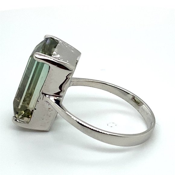 Bi Color Tourmaline 12.20ct Solid 14K White Gold Ring - Picture 6 of 6